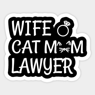 wife cat mom lawyer Sticker